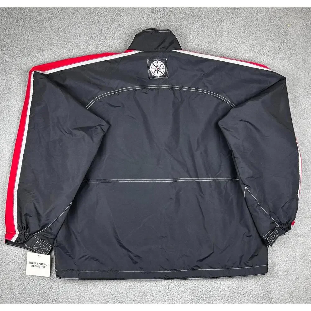Marlboro Unlimited Full Zip Windbreaker Jacket Mens XXL Black Red Lined NWT - Picture 6 of 15
